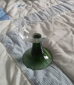 Vintage Wine Glass - Green Beehive Stem