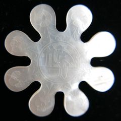 Antique 18th Century Mother of Pearl Armorial Game Token