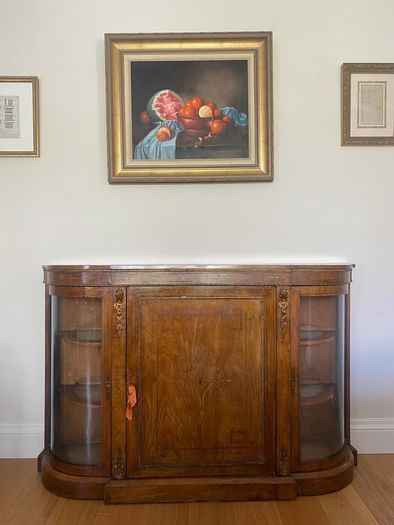 Antique Victorian Inlaid Credenza in Burr Walnut, 1860