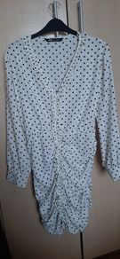 polka dot  white dress