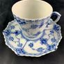 Vintage Royal Copenhagen Blue Fluted Full Lace Demitasse Cup and Saucer Image 2