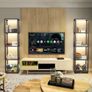 67 Glass Display Shelf with Dimmable LED Floor Lamp, Collectibles Display Cabinet with Remote & App Control, 5 Tier Open Bookshelf Lamp for Living Room, Bedroom, Office, Home Decor, Black Image 2