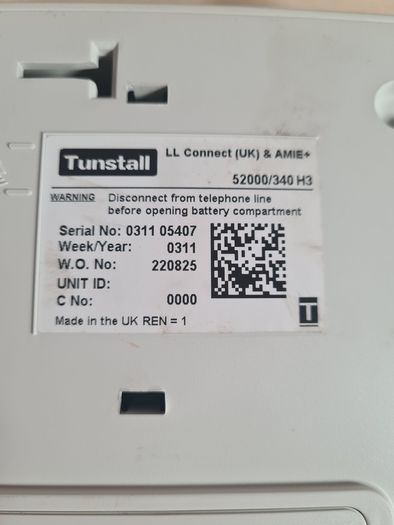 TUNSTALL LIFELINE CONNECT 52000/340 H3 fall panic home phone alarm button