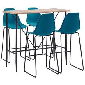 5 Piece Bar Set Plastic Turqoise