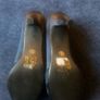 Navy Satin Peep-Toe Dress Shoes. Image 4