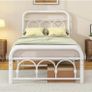 3ft Single Bed Frame with Headboard(90x190cm),Metal Arched Single Size Bed Base Image 3