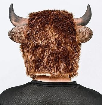 Bison Mask Animal Latex Full Head Realistic Plush Masks Fancy Dress for Halloween Carnival Costume Party Yak Buffalo Bull Mask