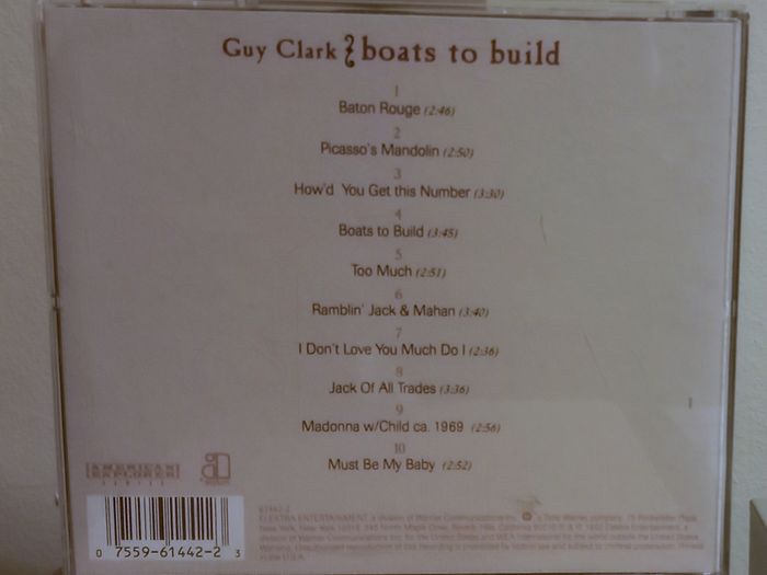 Guy Clark Boats to Build CD Album