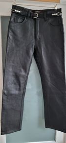 Challenge Leather Team Ladies Motorcycle trousers (black leather jeans style) - Sz 32 (Fit 12UK) - Rrp 189 (New)