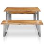 3 Piece Dining Set Solid Acacia Wood Brown Image 3