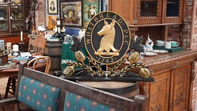 Vintage Double-Sided Whitbread Pub Sign (1742)