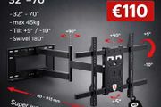 Tv Wall Mount Bracket Tilt Swivel Long Arm 32-70"