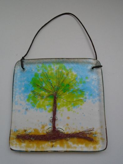 Glass Tree of Life suncatcher, Home decor, Ornament
