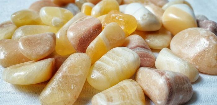 CLEARANCE Orange Calcite tumbled stone natural gemstone life force energy 250g