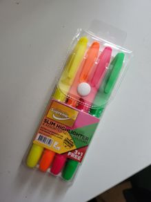 Slim highlighters 4 neon colors NEW