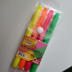 Slim highlighters 4 neon colors NEW