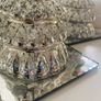ShabbyChic Set of 2 Crackled Glass Candle Holders and Also Laura Ashley Mirror Bases for sale too 2e each Image 3