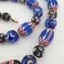 Vintage Venetian Style Mix Thousand Eyes & Chevron Glass Beads Necklace Image 2