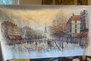 Large Hand Painted Oil on Canvas - Vintage Parisienne Scene