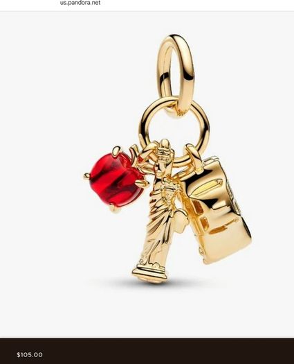 Pandora New York Icons Triple Dangle Gold Charm   New