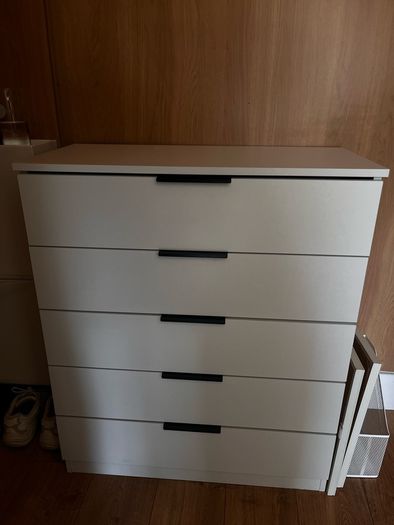 White 5 Drawer Chest of Drawers Perfect Condition