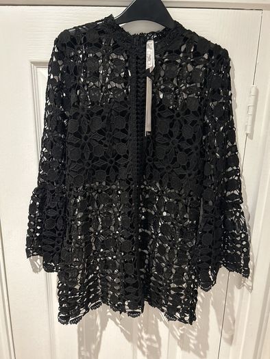 Black Lace Top Long Sleeve BNWT