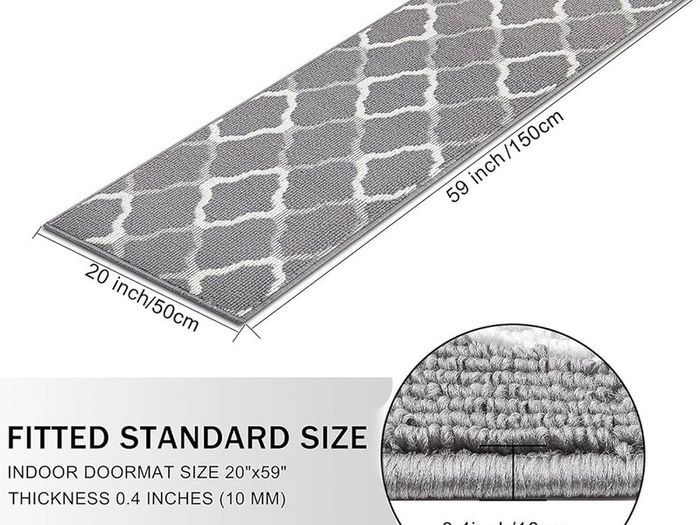 MULTIPLE SIZES AVAILABLE Hallway Runner Grey 50 x 150 cm Runner Rug for Hallway Non Slip Washable Kitchen Runner Rug Door Runner Absorbent Carpet Runners Hallway Runner Rug for Entryway