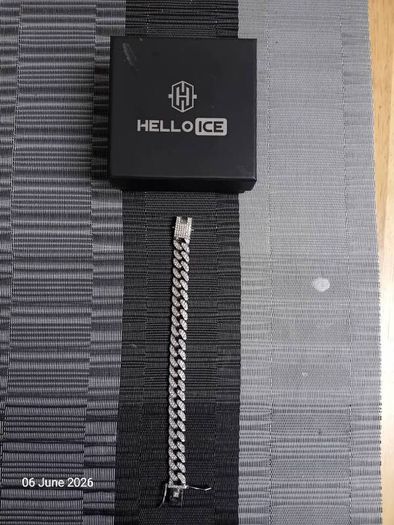 Hello ice cuban link chain Bracelet ( new )