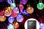 Solar Garden Lights, 50 LED 24Ft Outdoor String Lights Multi-Coloured Waterproof Crystal Ball Fairy Lights, Decorative Lighting for Home, Garden, Patio, Yard, Christmas [Energy Class A++]