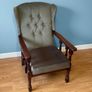 Stylish Grey Tufted High Back Armchair | Superb Condition Image 2