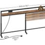 200 cm Slim Console Table with Adjustable Height (70 cm-90 cm), Behind Sofa Table Skinny with Outlet, Long Entryway Table, Couch Table Behind Sofa for Living Room, Rustic Brown Image 4