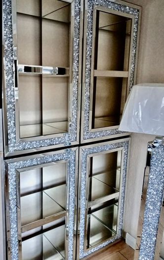 Crushed diamond mirror furniture