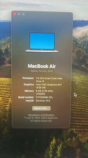 Apple MacBook Air 13" 13.3 inch 2019 1.6Ghz i5 8GB 128GB