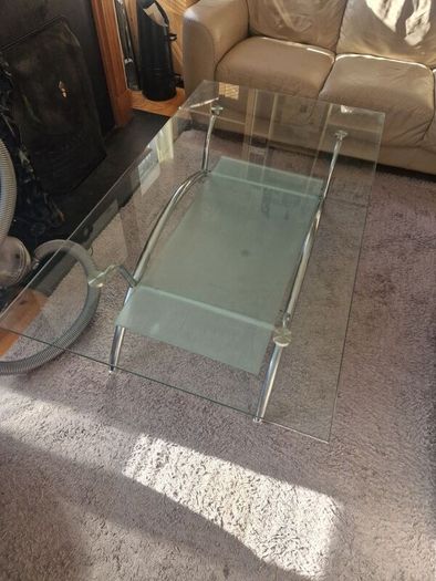 Large Designer Coffee Table Glass (2 levels)