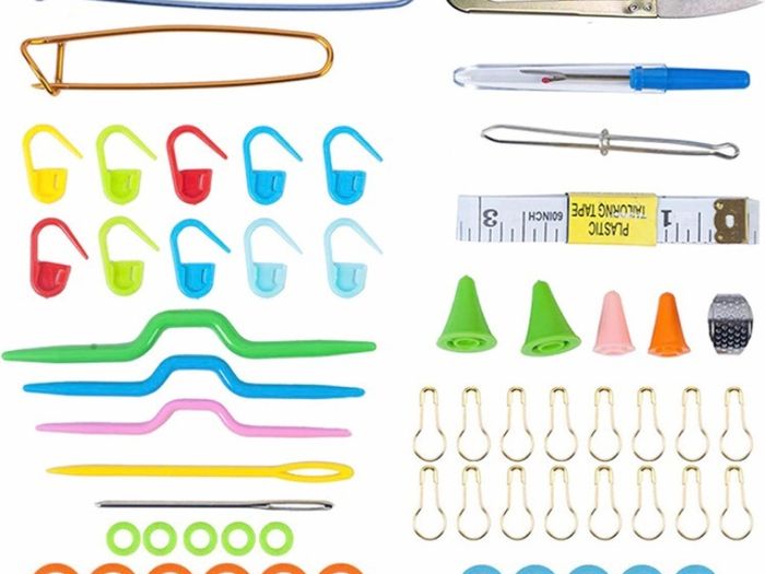 Knitting Needle Set, Crochet Kits for Beginners Adults, Knitting Kits With Wool and Needles, Includes Short Metal Knitting Pins 25cm, Crochet Hooks, Yarn and Accessories (MULTIPLE SIZES)
