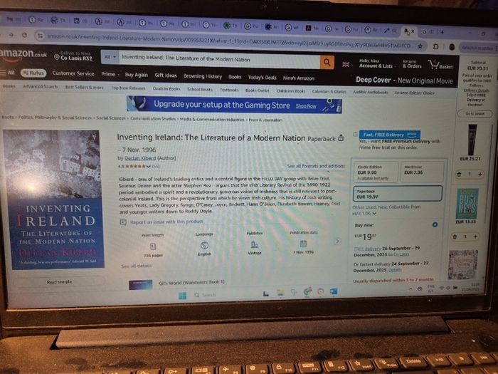 Inventing Ireland. The Literature of The Modern Nation. Declan Kiberd.