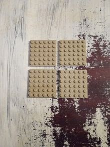 Lego base plate 6x6 dark tan 4 pieces