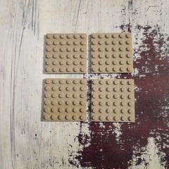 Lego base plate 6x6 dark tan 4 pieces
