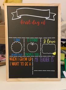 First day of school / preschool chalkboard