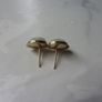 9ct Gold Jade Stud Earrings, Sterling Silver Backs, 1.4g Image 6