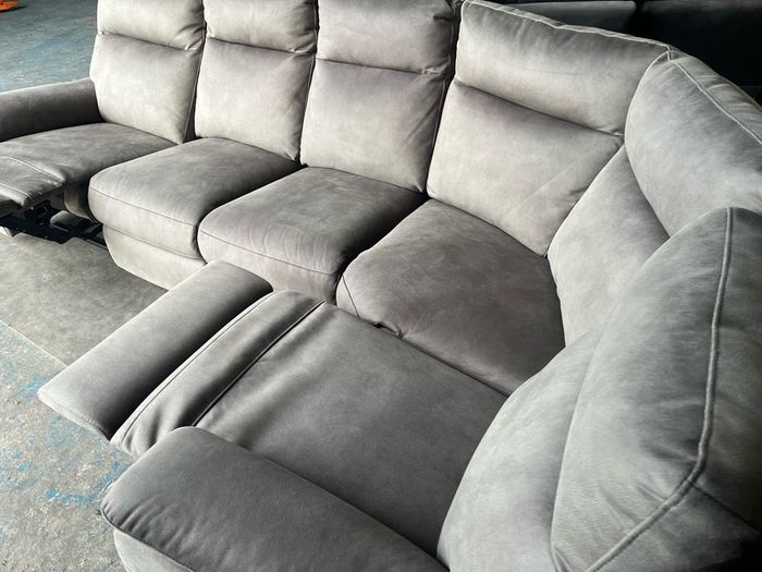 Grey corner recliner sofa