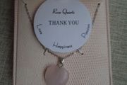 Rose Quartz heart pendant, Thank you gift, Teacher's gift, Mother's Day  gift, Gemstone jewellery