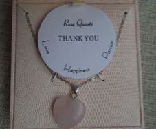 Rose Quartz heart pendant, Thank you gift, Teacher's gift, Mother's Day  gift, Gemstone jewellery