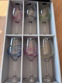 Newgrange swirl rainbow wine glasses set of 6