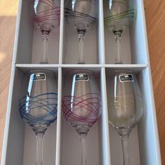 Newgrange swirl rainbow wine glasses set of 6