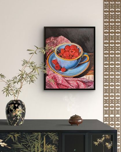 Raspberry Delight - oil painting | Framed
