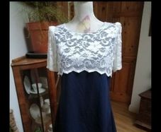 Zack navy and white dress,  New with tags,