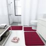 Memory Foam Bath Mat, 50 x 75 cm, Extra Soft Non-Slip Bathroom Mat, Super Absorbent Bath Mats for Bathroom Floor, Machine-Washable Dry Bath Rug Foot Mat, Wine Red Image 5
