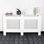 Radiator Cover, Cabinet MDF Horizontal Modern Design White Decorative for Living Room Bedroom L(152cm) Image 2