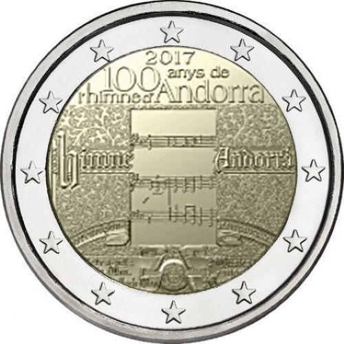 Andorra 2 Euro Commemorative Coin 2017 - 100 Years of the Andorra Anthem. Blister Card. BU